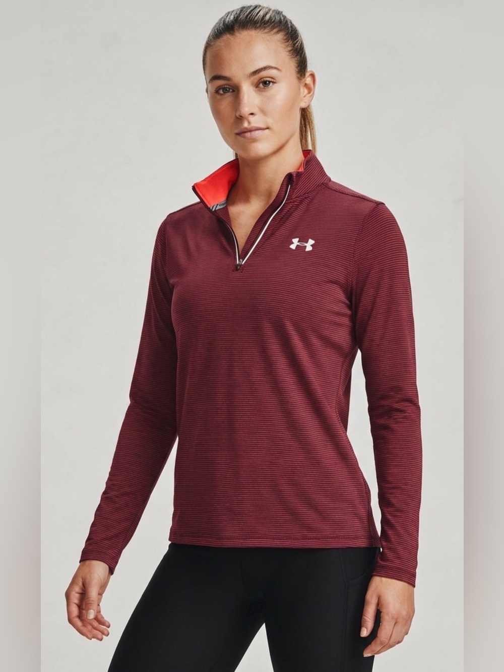 Under Armour Women’s Maroon Striped Zip